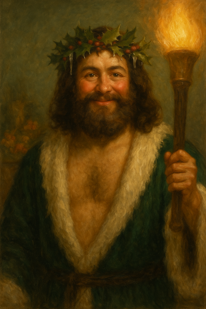The Ghost of Christmas Present: original AI portrait. An imagined AI performance, not an authentic recording.