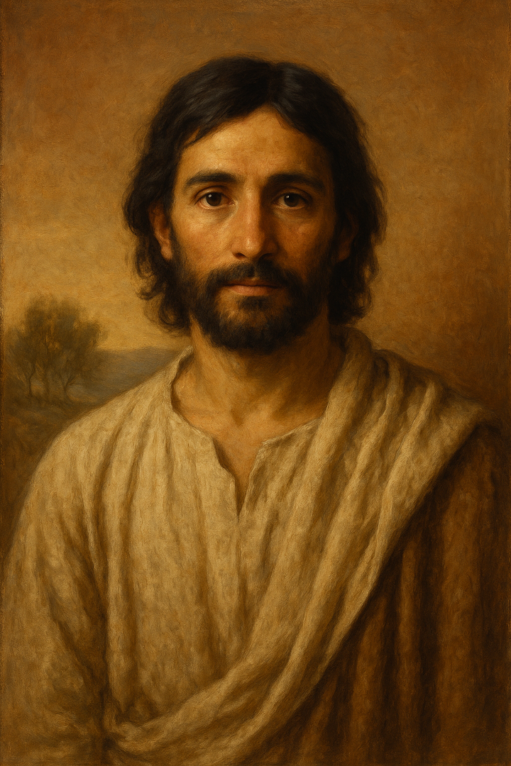 Jesus of Nazareth: original AI portrait. An AI generated character, not the real person.