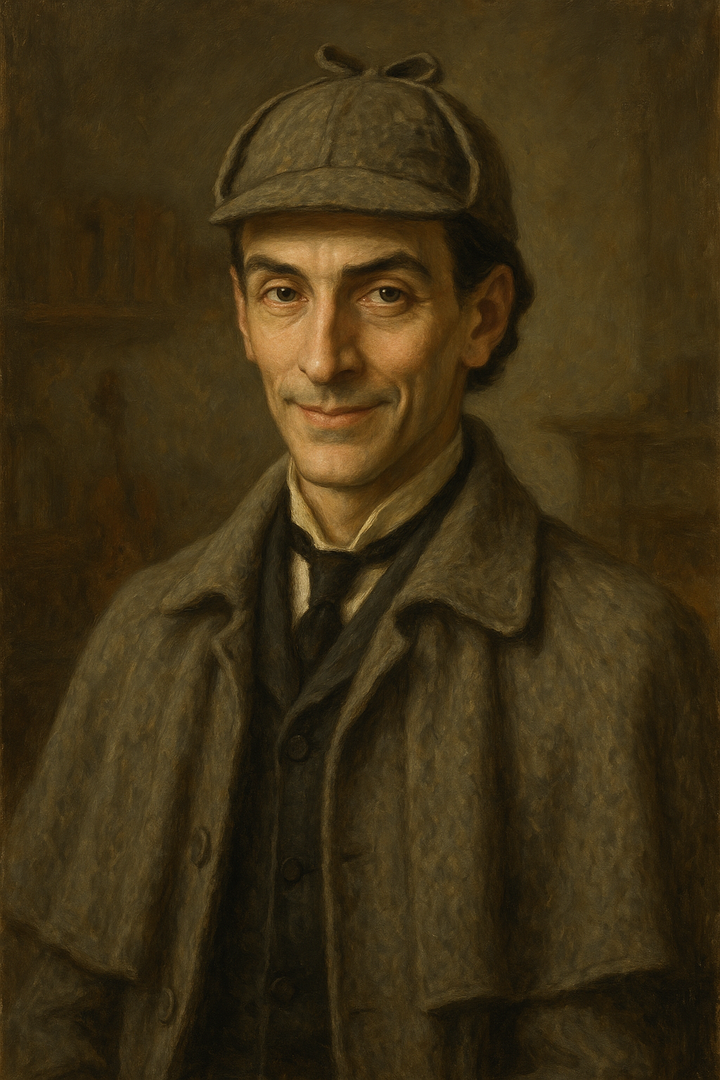 Sherlock Holmes: original AI portrait. An AI generated character, not the real person.